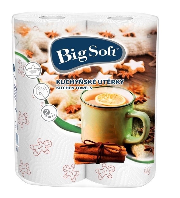 Big soft kuchynské utěrky 2vr. Zimní/1ks Big soft kuchynské utěrky 2vr. Zimní/1ks - Papírová hygiena Kuchyňské utěrky